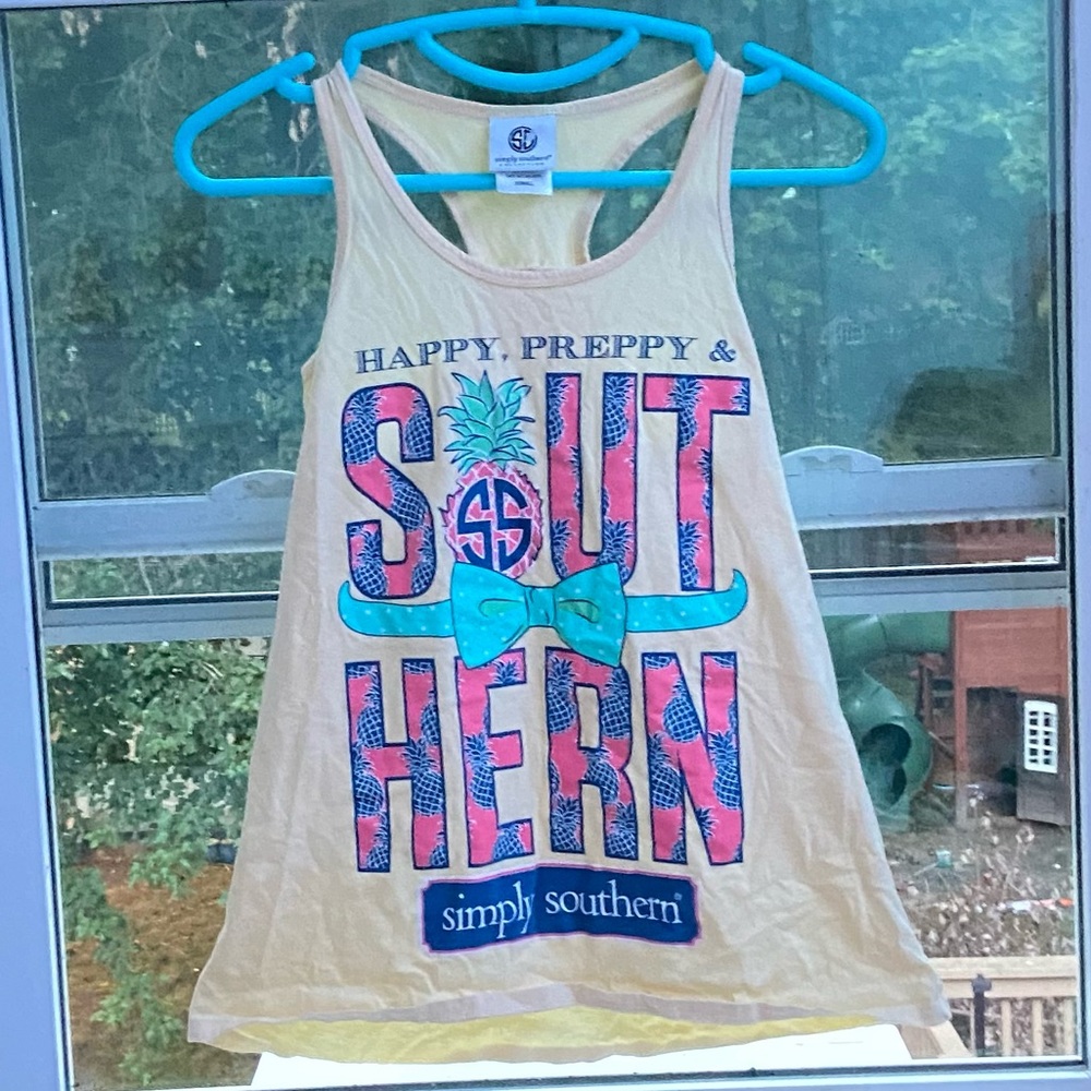 Simply Southern Pastel Yellow Tank Top